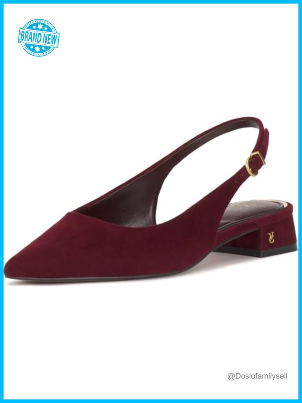 Pointed Toe Slingback Mule Block Heel Suede Business Casual
